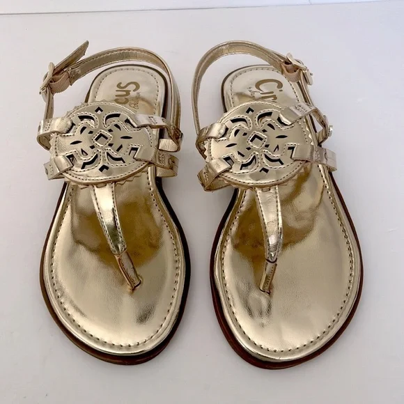 Circus by Sam Edelman Clarissa Caylie Gold Ankle-Strap Sandal Size 4 NIB - Picture 3 of 6